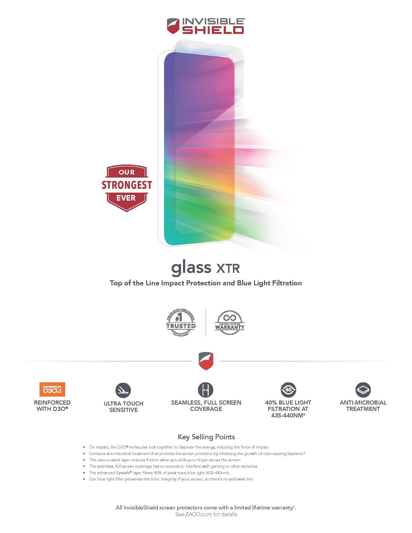InvisibleShield XTR D3O® Tempered Glass for iPhone 13 Mini (5.4")